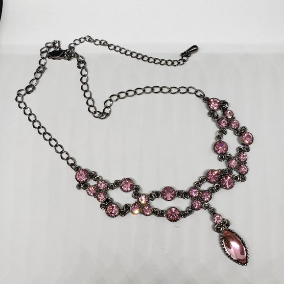 Beautiful Sparkling Pink Beaded Y Drop Necklace - Picture 7 of 10